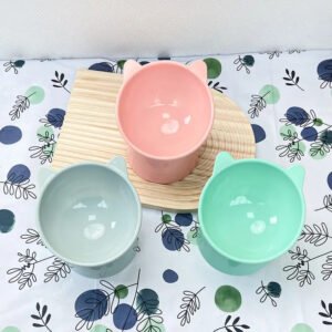 Pet Food Bowl: Elevated Design with Anti-Choking Neck Protector